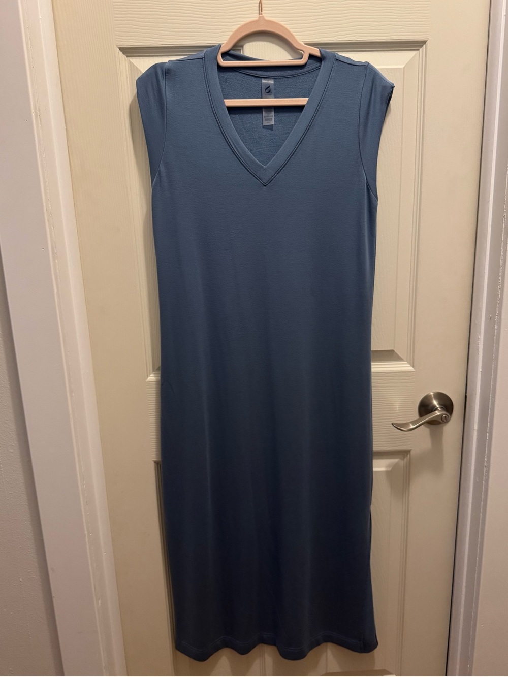 Lou & Grey Slate Blue V-Neck Midi Dress